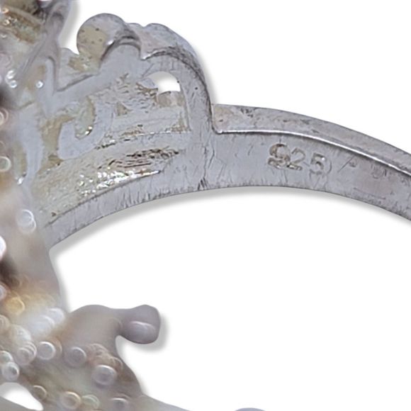 Sterling Silver Plated Round Simulated Diamond Crown Ring Sz8 - Picture 4 of 8